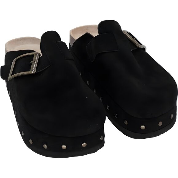 Madden Girl Luna Platform Clog Mule Black Studded Buckle Women's US 7.5M - Picture 1 of 6